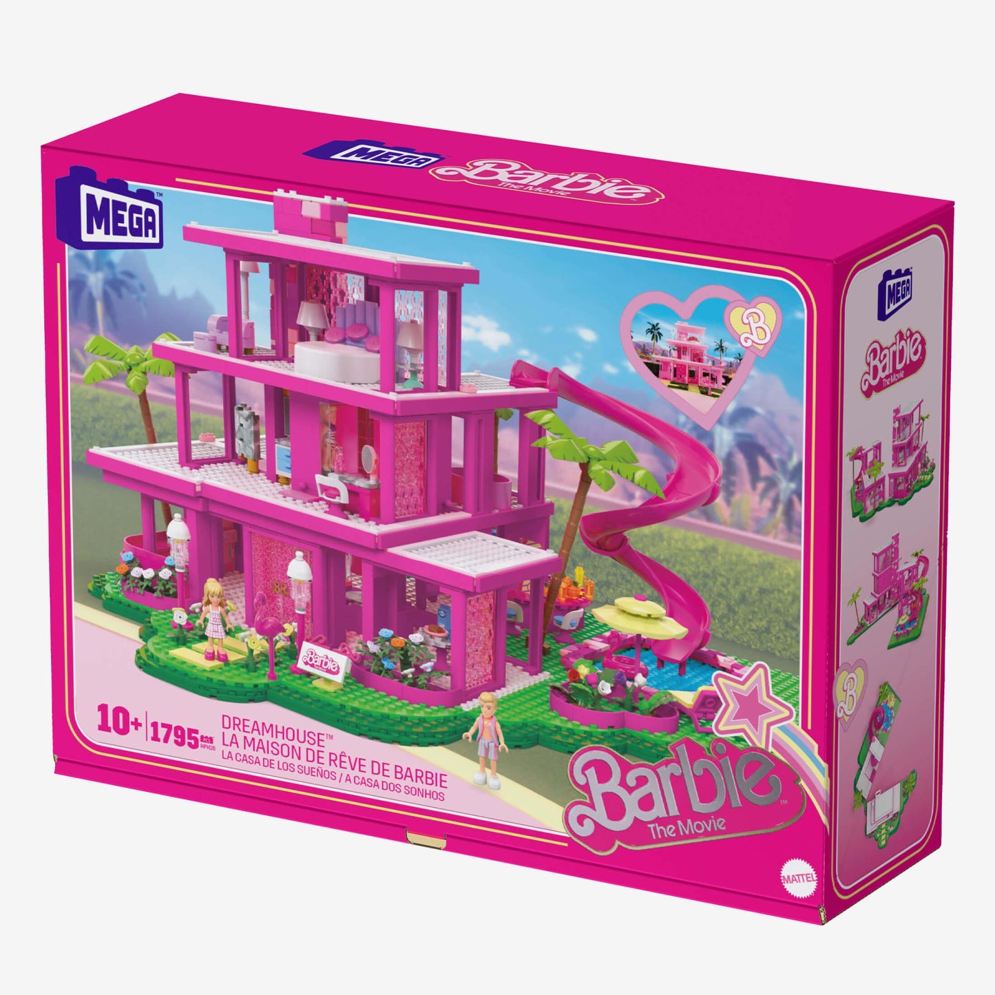 MEGA Barbie The Movie Replica DreamHouse Building Kit - Bộ Lắp Ráp Mô Hình Ngôi Nhà Mơ Ước Barbie - Mattel HPH26 - Hình ảnh bổ sung 9