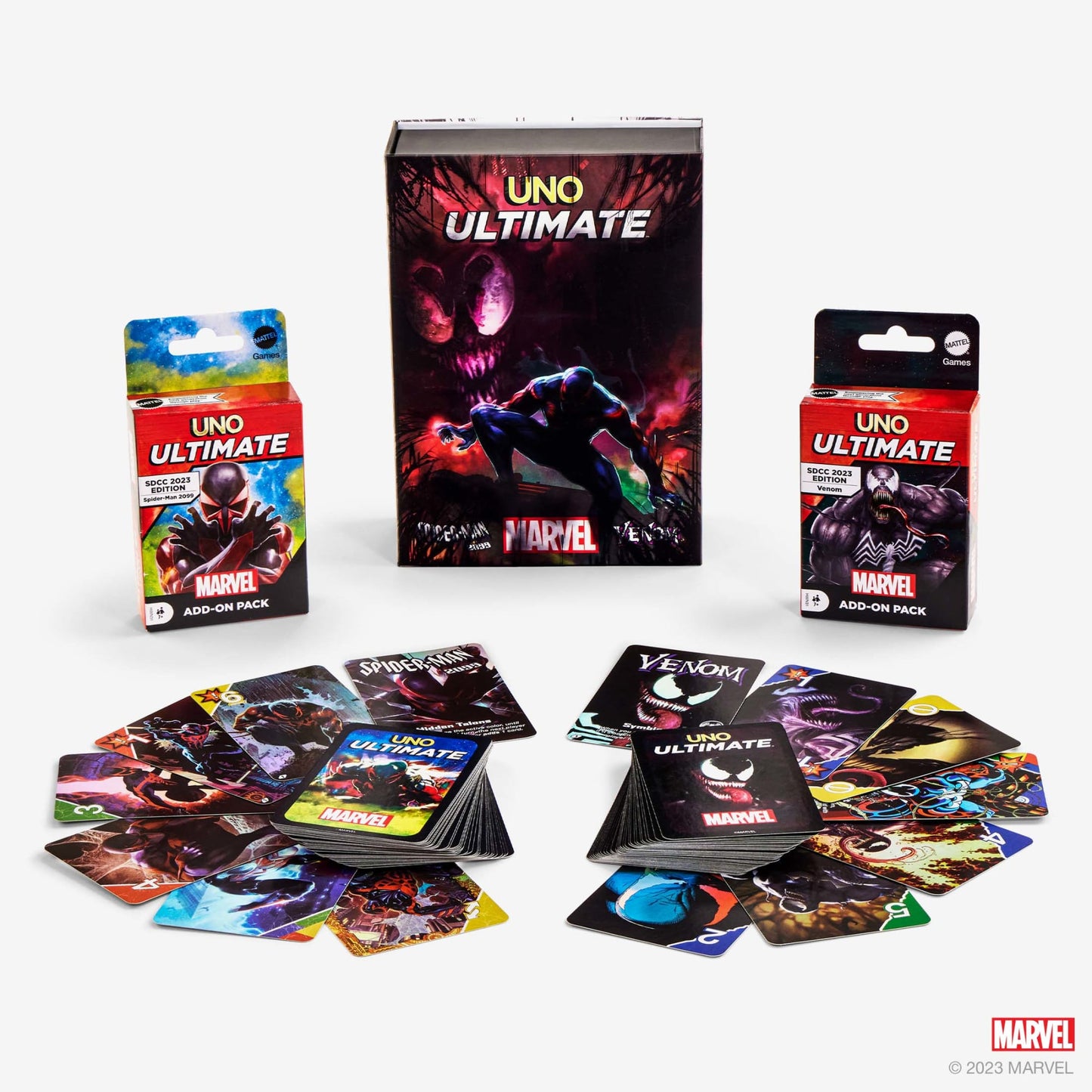 UNO Ultimate Marvel Spider-Man 2099 vs. Venom Add-On 2-Pack - Bộ Bài Thẻ Bài Cao Cấp All-Foil - Mattel - Hình ảnh bổ sung 8