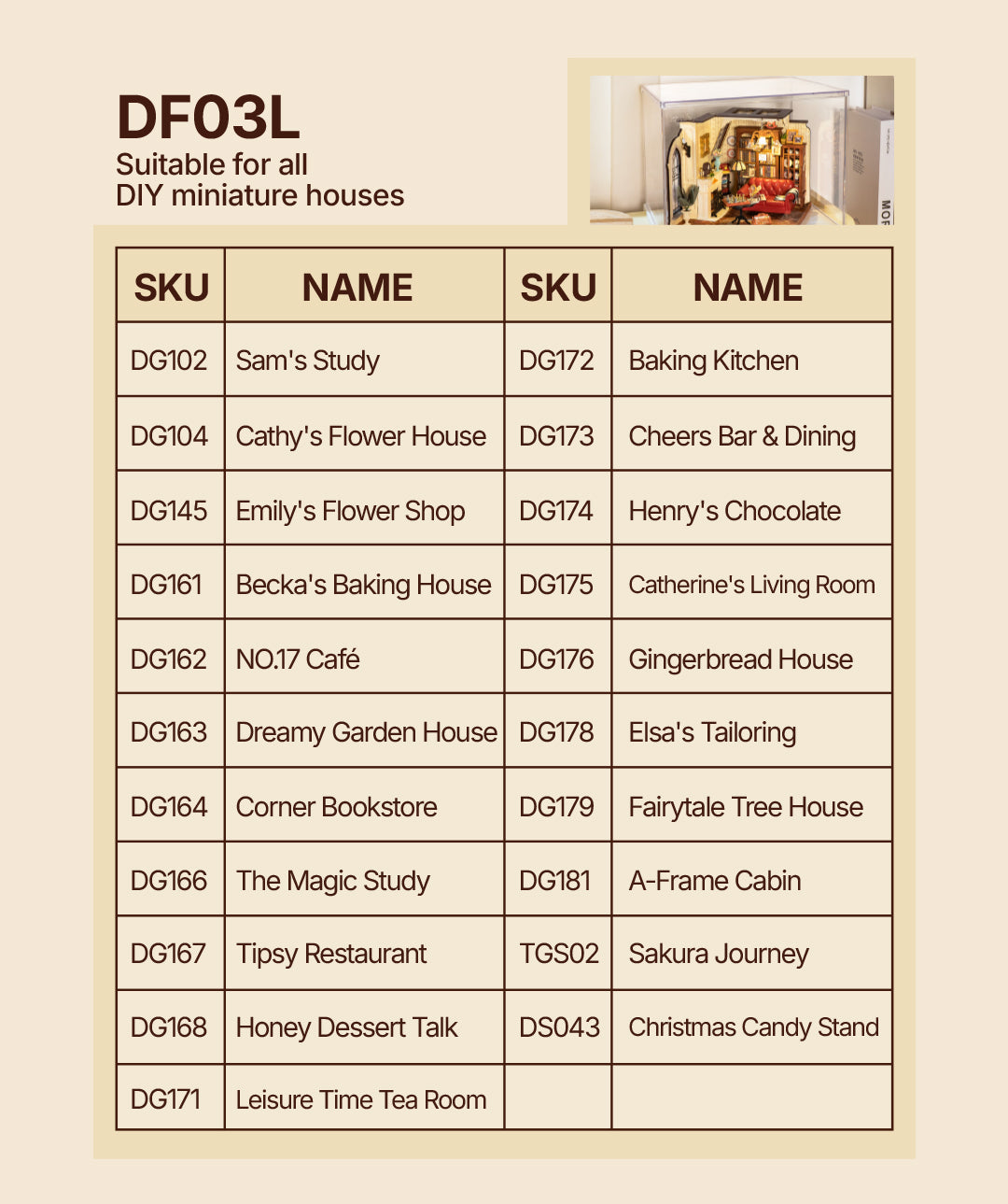 Rolife Clear Display Case Portrait Size M DF05L - Hộp trưng bày trong suốt cho Book Nook - Rolife