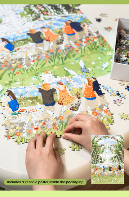 Rolife 1000 Piece Jigsaw Puzzle - Afternoon Fountain PT001 - Bộ Ghép Hình 1000 Mảnh - Rolife