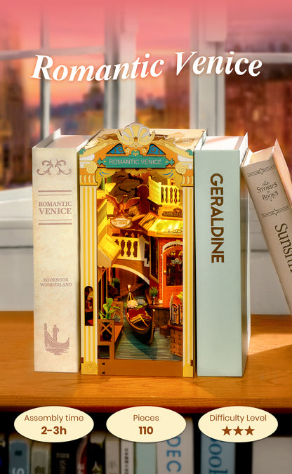Rolife Book Nook Kit - Romantic Venice TGB08 - Mô hình lắp ráp gỗ DIY - Rolife