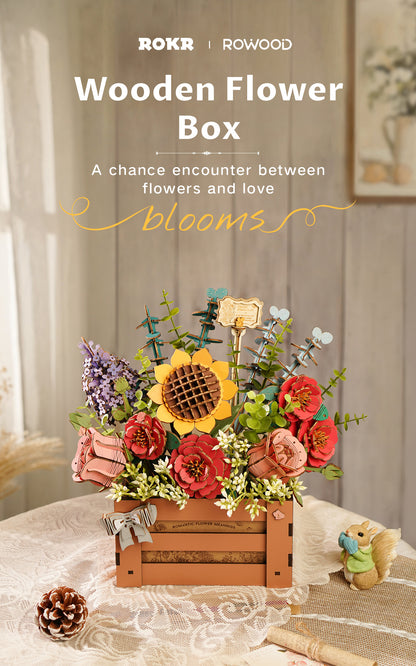 Rowood Wooden Bloom Box DIY 3D Puzzle TW02H - Mô hình lắp ráp gỗ 3D chậu hoa - Robotime Rolife