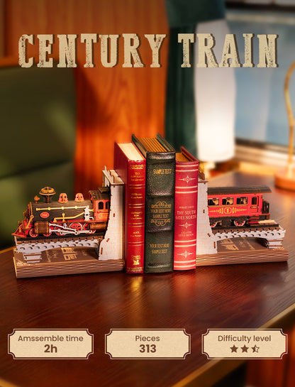 Rolife DIY Book Nook - Century Train TGE01 - Mô hình lắp ráp nhà gỗ Shelf Insert - Rolife
