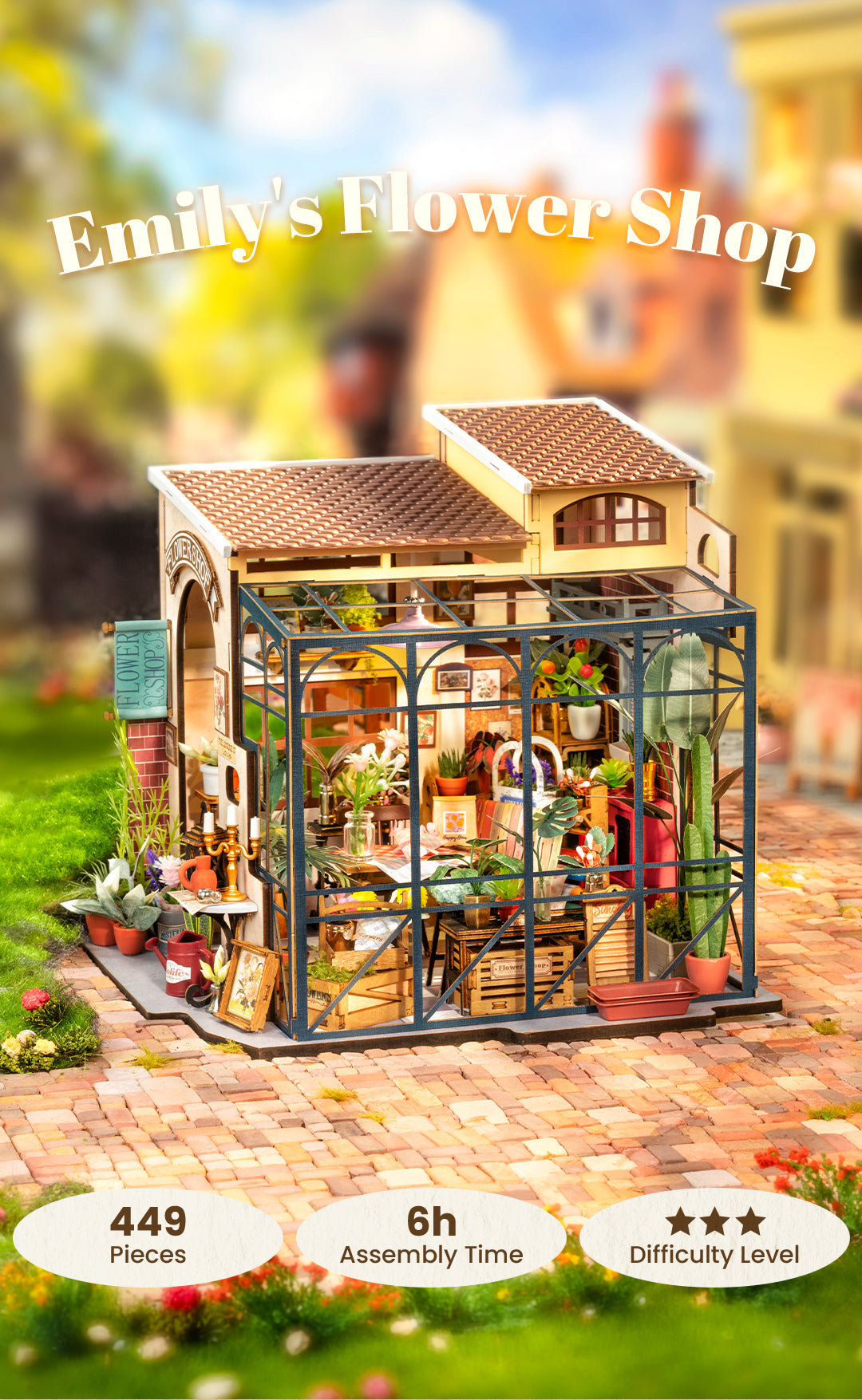 Rolife DIY Miniature Dollhouse - Emily's Flower Shop DG145 - Mô Hình Nhà Búp Bê Tự Làm - Rolife