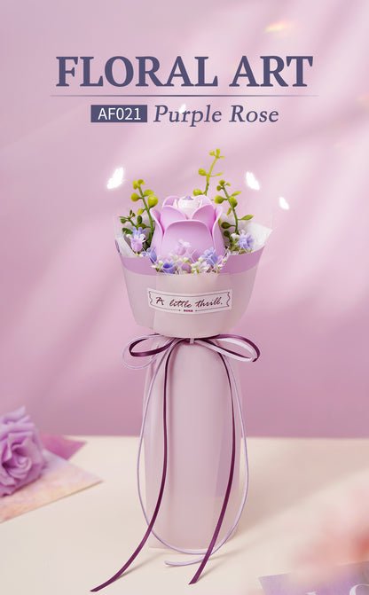 ROKR DIY Bouquet 3D Puzzle - Purple Rose AF021 - Mô hình gỗ 3D Bó hoa hồng tím - ROKR