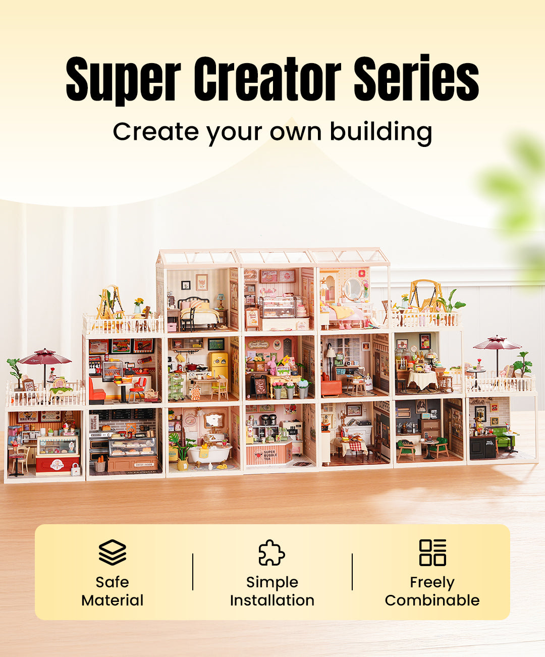 Rolife Super Creator Series - 6 in 1 Six Grid - Mô hình nhà gỗ DIY thu nhỏ - Rolife