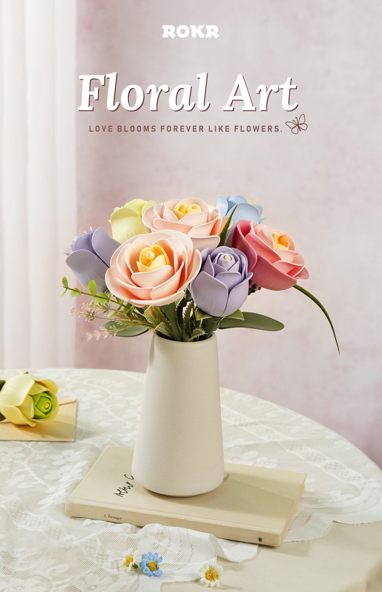 ROKR Single Flower Floral Art DIY 3D Puzzle - Mô Hình Lắp Ráp Gỗ 3D Hình Hoa - Rolife