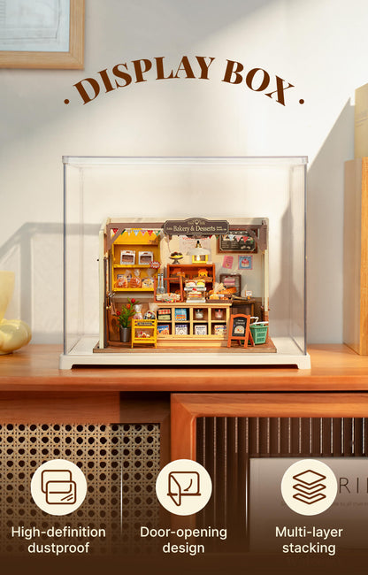 Rolife Miniature House Display Box DF03L - Hộp Trưng Bày Chống Bụi Cho Nhà Gỗ DIY - Rolife