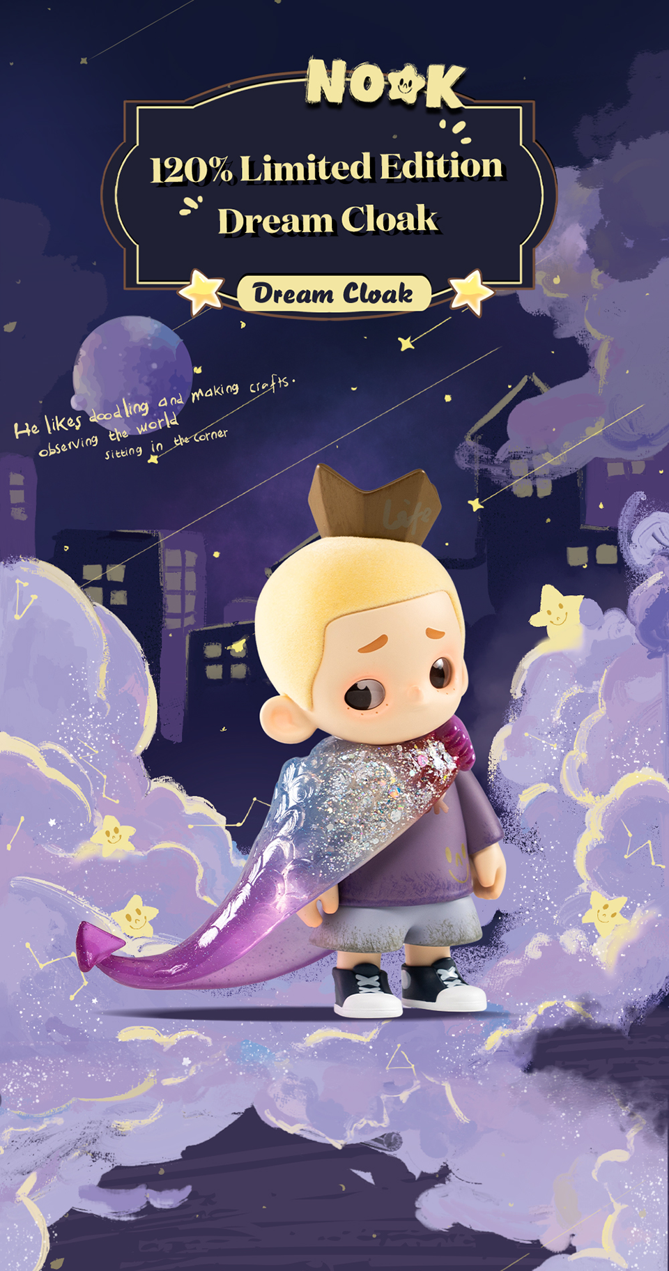NOOK - DREAM CLOAK 120% LIMITED EDITION - Mô hình Art Toy cao cấp - 52TOYS
