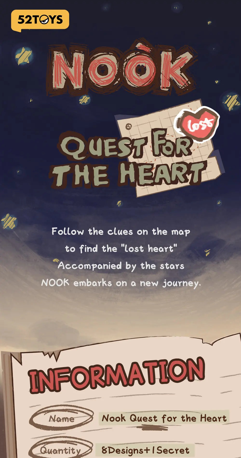 NOOK QUEST FOR THE HEART - Mô hình Blind Box Art Toy - 52TOYS