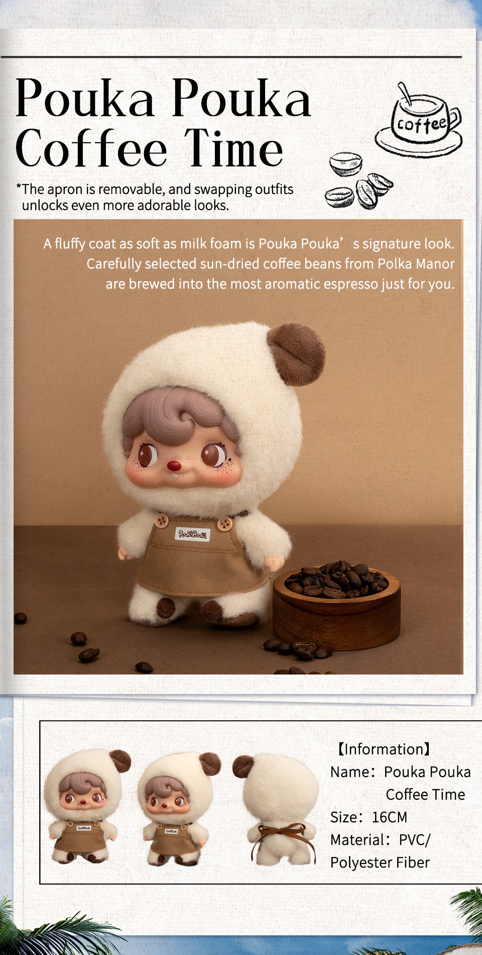 POUKAPOUKA - COFFEE TIME - Blind Box Mô Hình Plush & Vinyl - 52TOYS