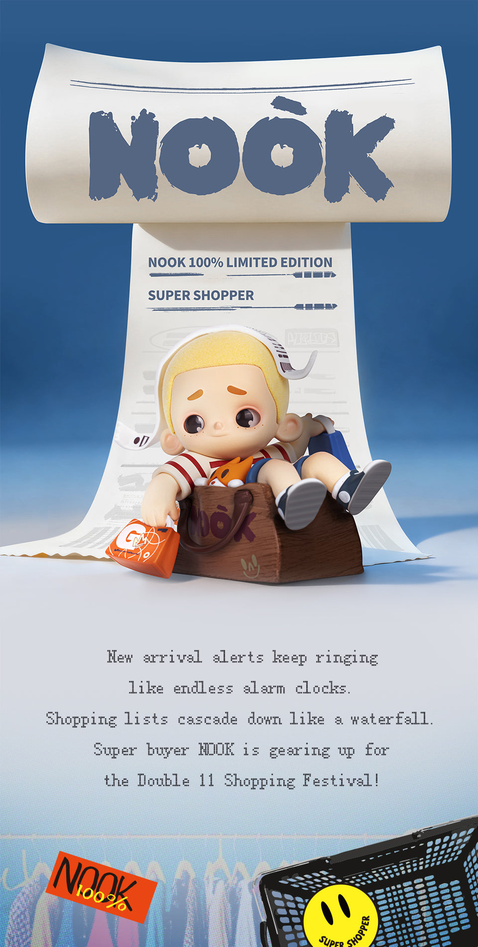 NOOK – SUPER SHOPPER 100% LIMITED EDITION - Mô Hình Art Toy Sưu Tầm - 52TOYS