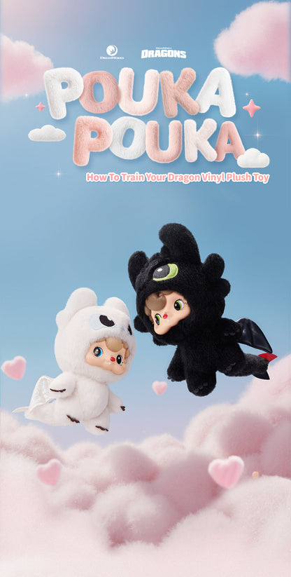 POUKAPOUKA x HOW TO TRAIN YOUR DRAGON - NIGHT FURY - Thú nhồi bông Vinyl (Răng Sún) - 52TOYS