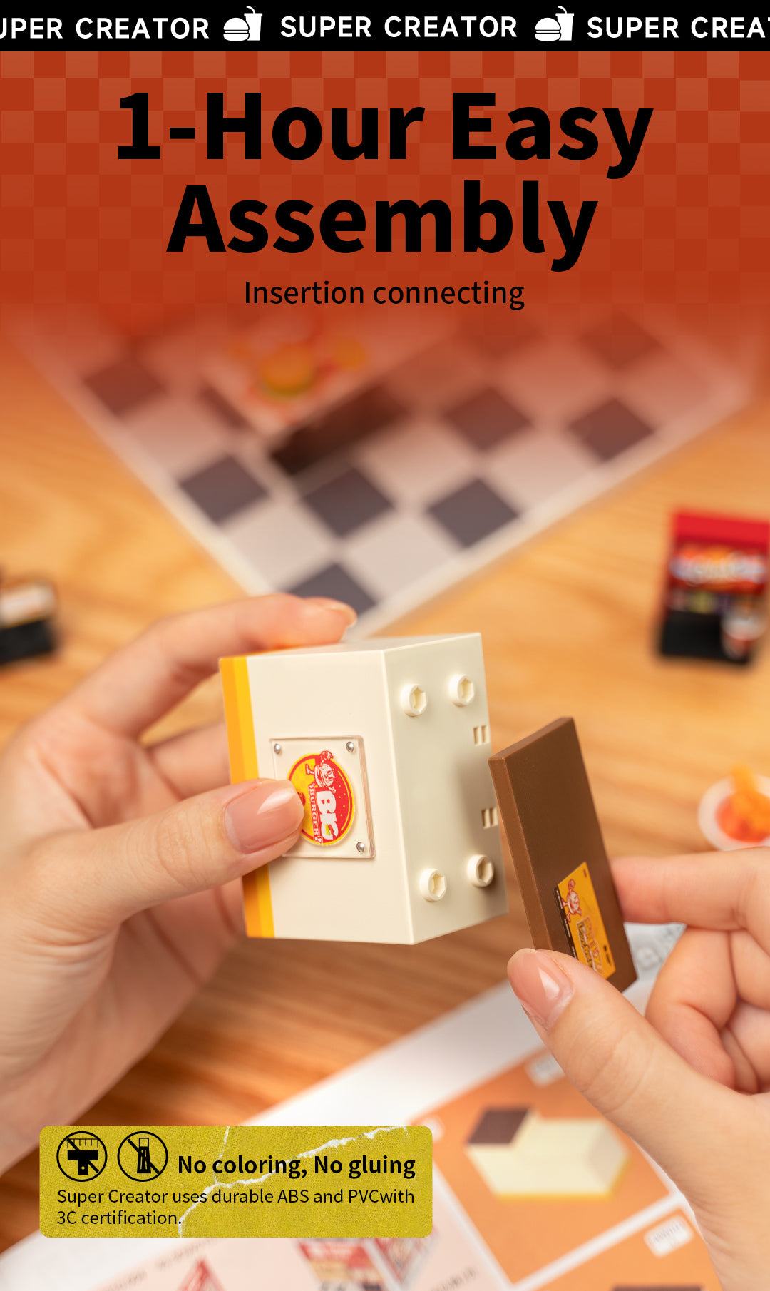 Rolife Yum Yum Burgers DW010 - Nhà mô hình nhựa lắp ráp mini - Rolife Super Creator