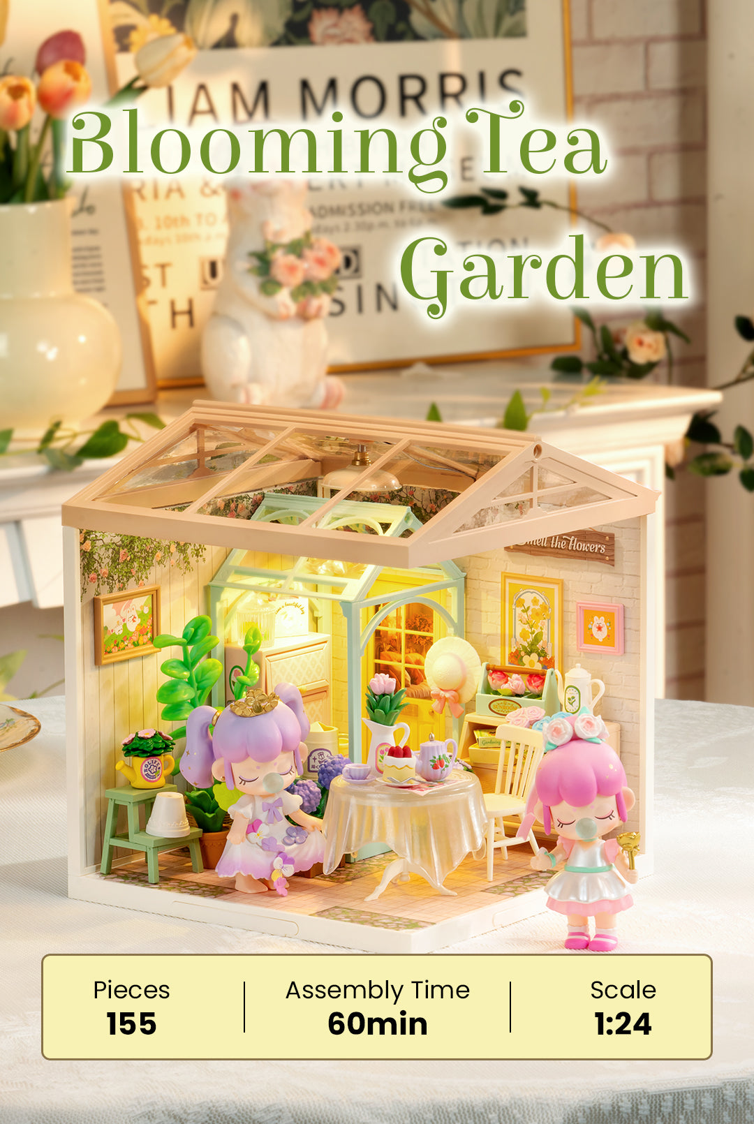 Rolife Blooming Tea Garden DW013B - Mô hình nhà mini lắp ghép nhựa - Super Creator Series