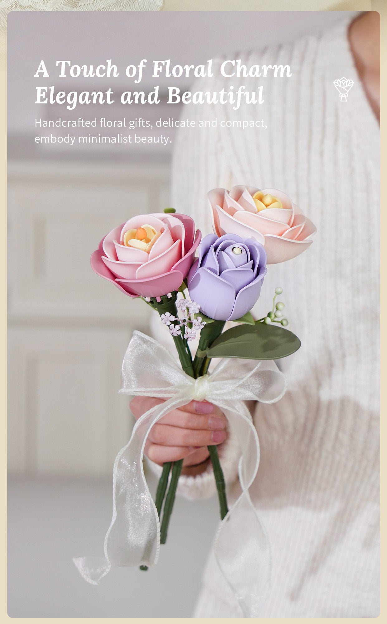 ROKR Single Flower Floral Art DIY 3D Puzzle - Mô Hình Lắp Ráp Gỗ 3D Hình Hoa - Rolife