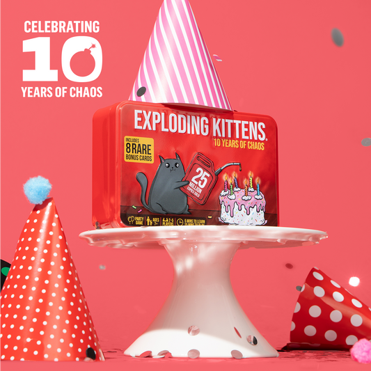 Exploding Kittens: Original Edition (10th Anniversary Tin Edition) - Trò chơi thẻ bài Mèo Nổ (Bản Kỷ Niệm 10 Năm) - Exploding Kittens