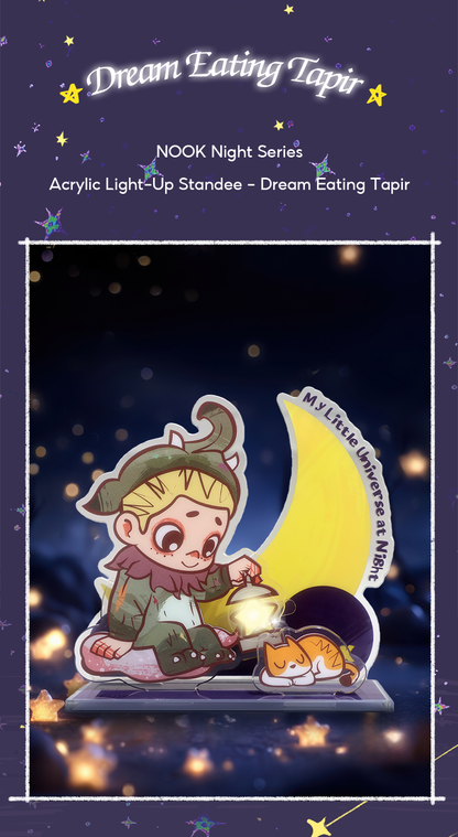 NOOK NIGHT SERIES ACRYLIC LIGHT-UP STANDEE - DREAM EATING TAPIR - Standee Acrylic Đèn LED Trang Trí - 52TOYS