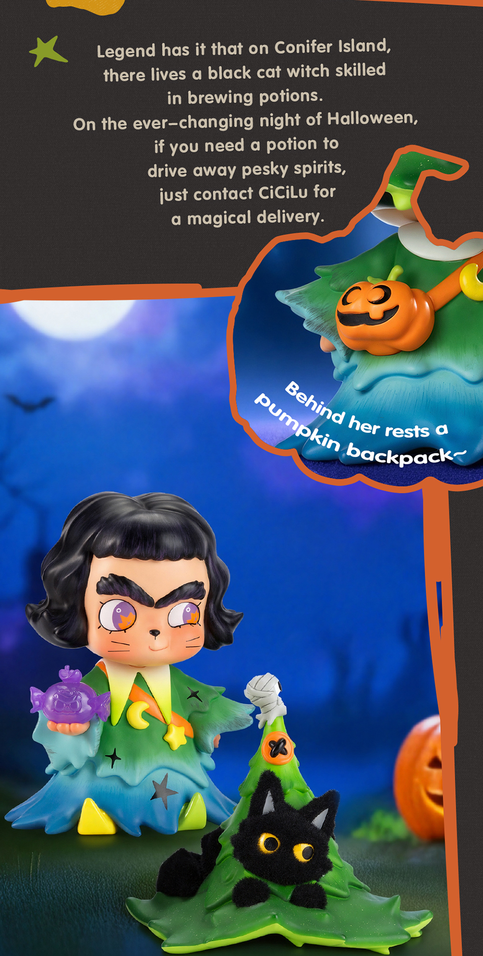 CICILU - THE WITCH AND BLACK CAT FIGURE - Mô hình nghệ thuật chính hãng - 52TOYS