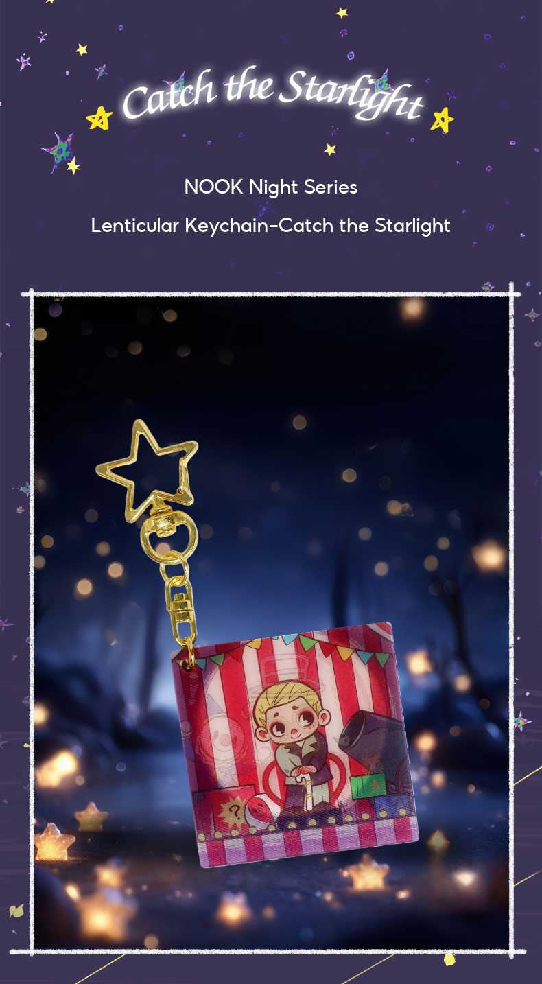 NOOK NIGHT SERIES LENTICULAR KEYCHAIN - NEON ARTIST - Móc khóa 3D Art Toy - 52TOYS