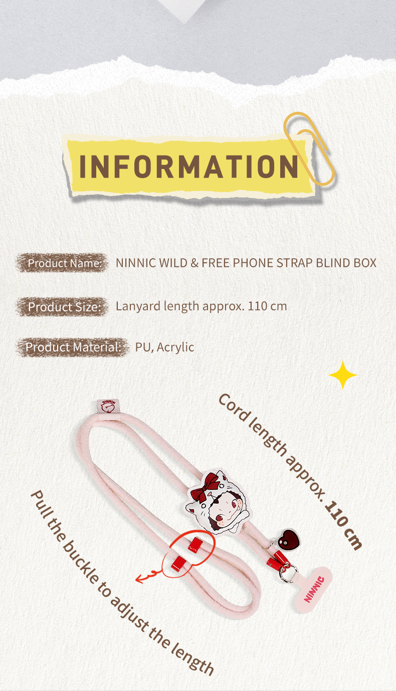 NINNIC WILD & FREE PHONE STRAP BLIND BOX - Dây Đeo Điện Thoại Blind Box - 52TOYS