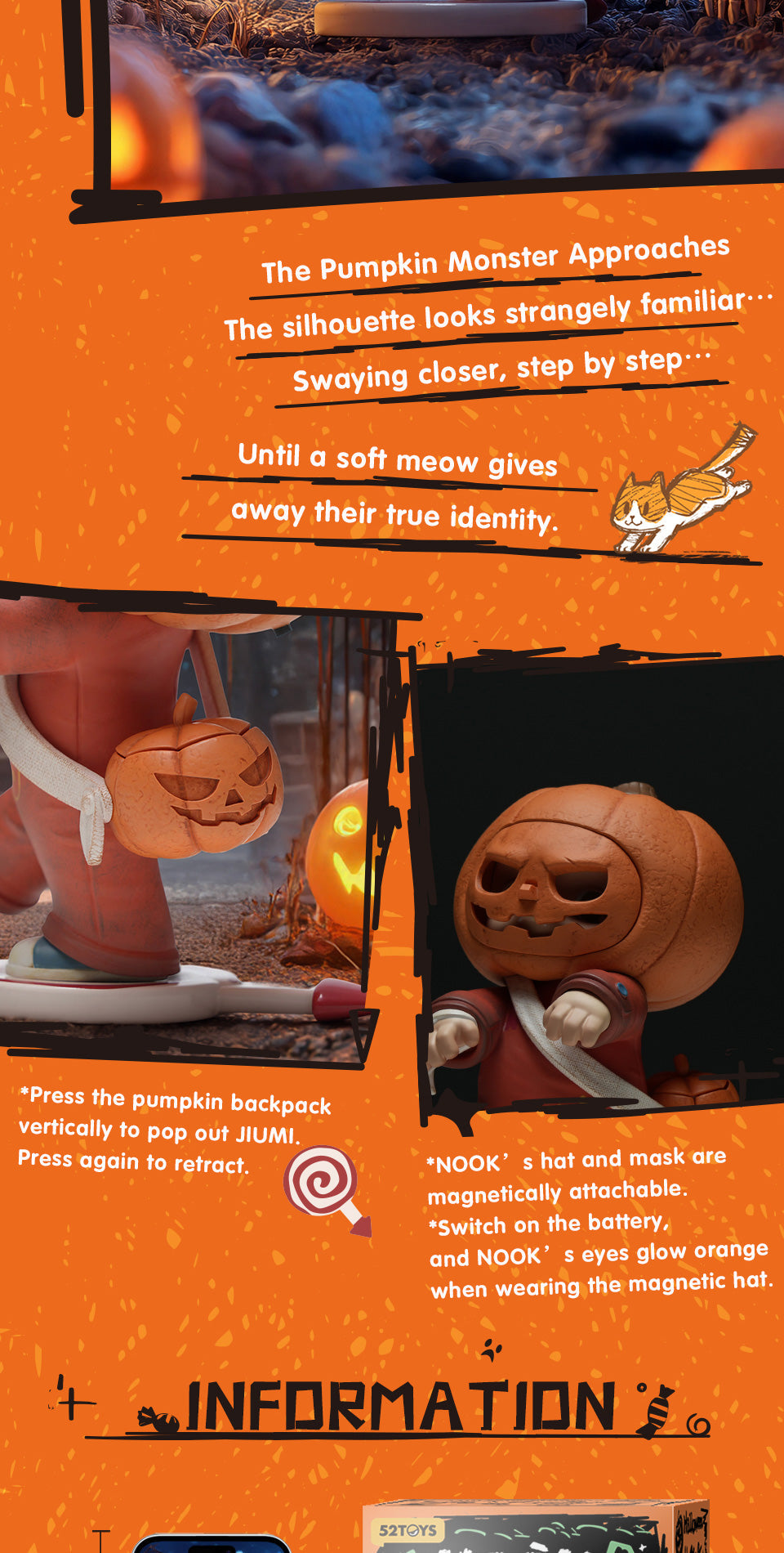 NOOK – PUMPKIN MISCHIEF 150% LIMITED EDITION - Mô hình Art Toy Phiên Bản Giới Hạn - 52TOYS