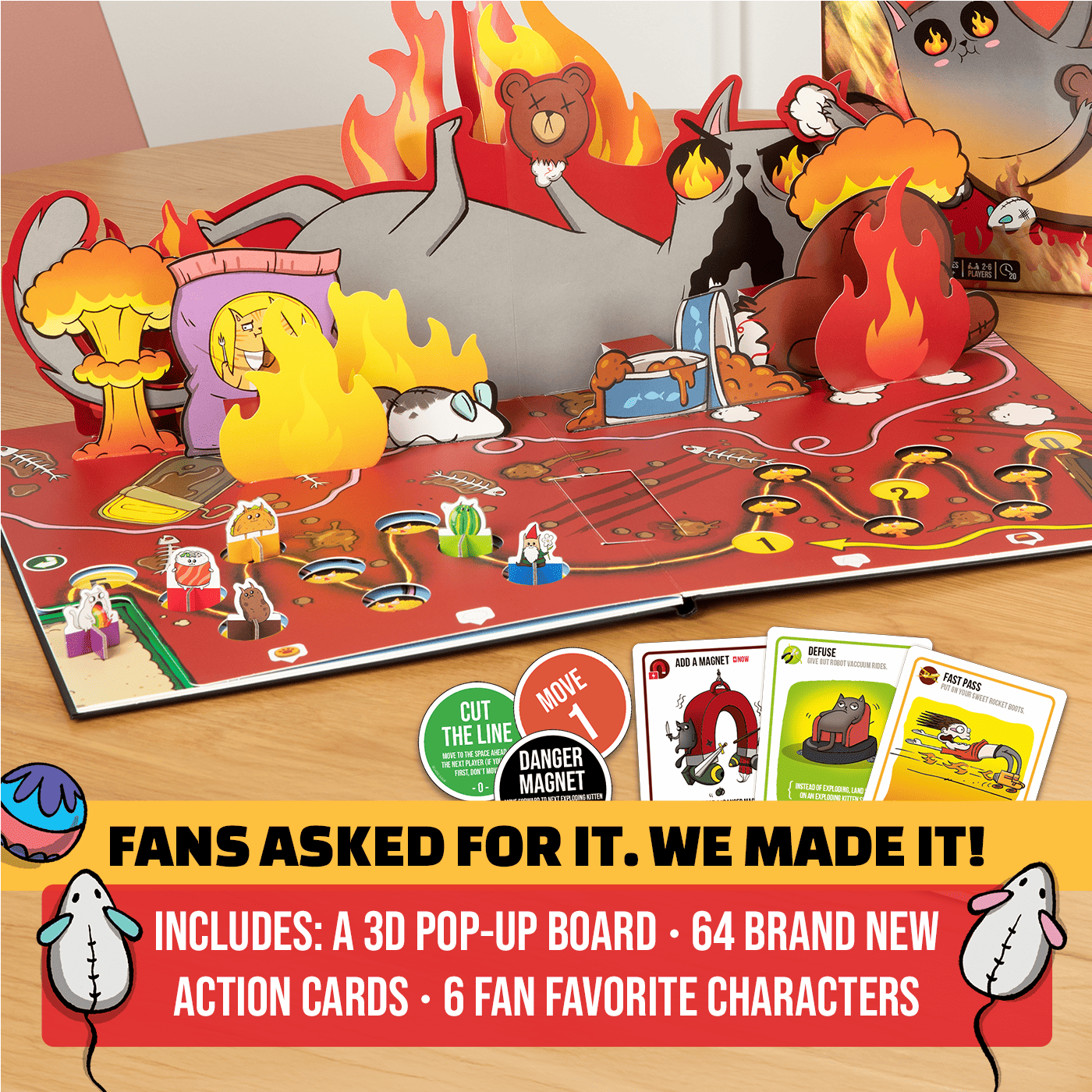 Exploding Kittens: The Board Game - Trò chơi Bàn cờ Mèo Nổ Lật Bảng Pop-up - Exploding Kittens - Hình ảnh bổ sung 4