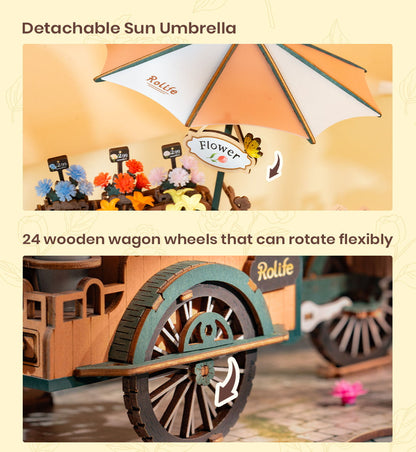 Rolife 3D Wooden Puzzle - Bloosom Cart TGS03 - Mô hình gỗ 3D xe hoa cổ điển - Rolife