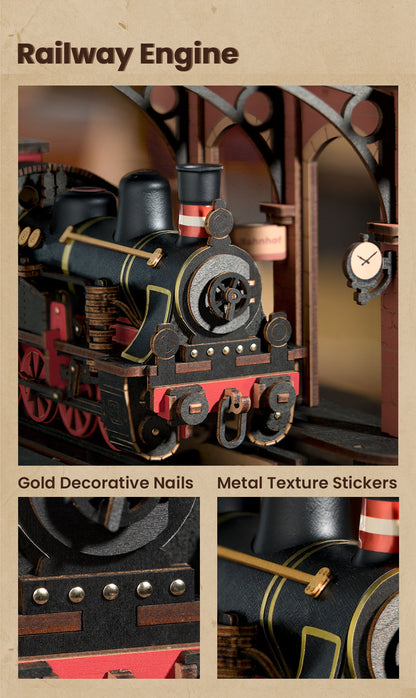 Rolife 3D Wooden Puzzle - Steam Journey TGS01 - Mô hình gỗ 3D đầu tàu hơi nước - Rolife