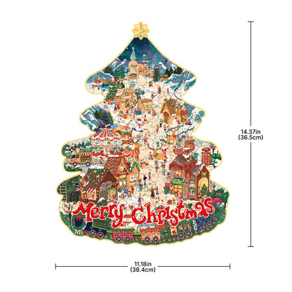 Rowood Christmas Town Wooden Jigsaw Puzzle TA007 - Xếp hình gỗ 3D trí tuệ - Rolife