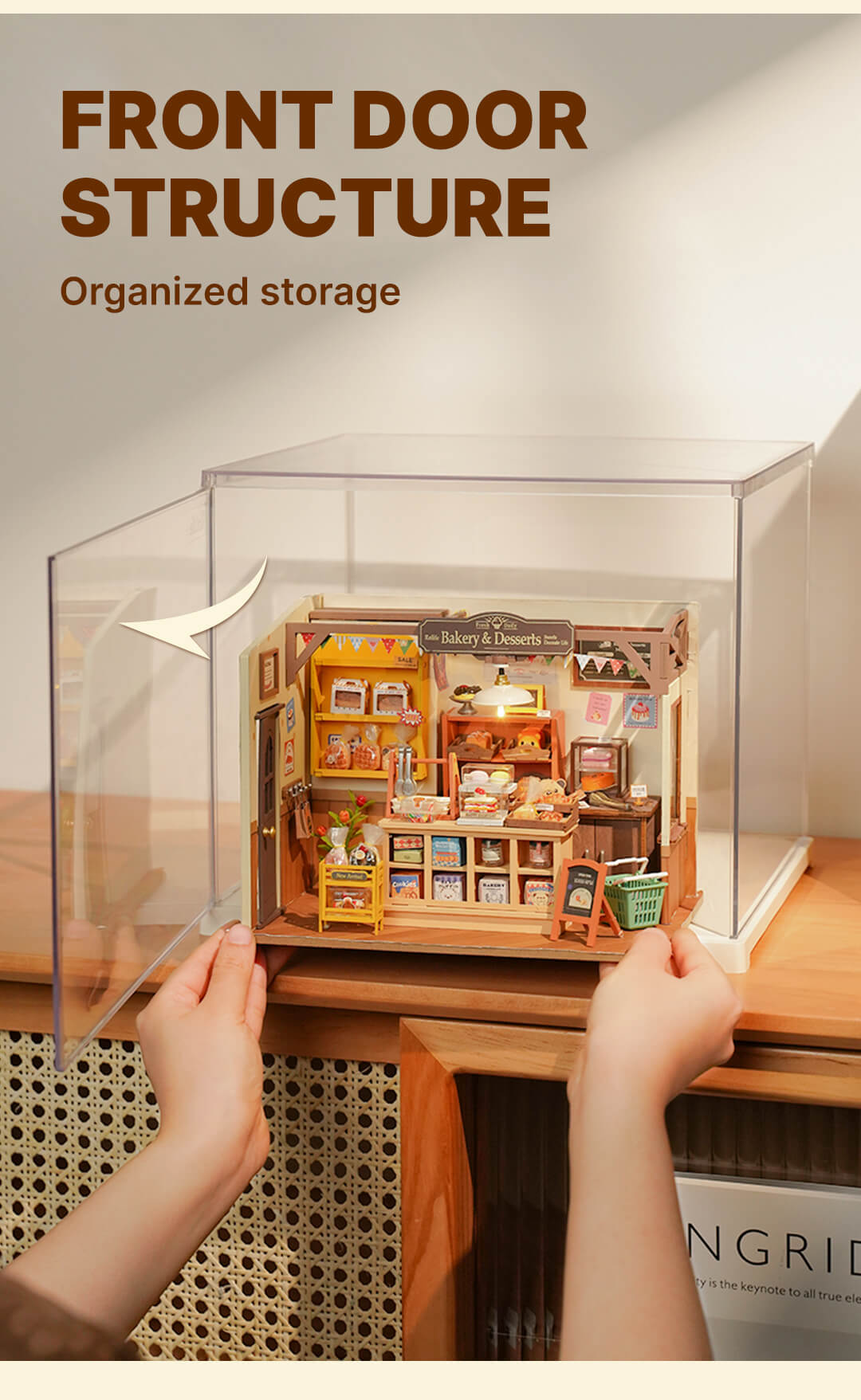 Rolife Miniature House Display Box DF03L - Hộp Trưng Bày Chống Bụi Cho Nhà Gỗ DIY - Rolife