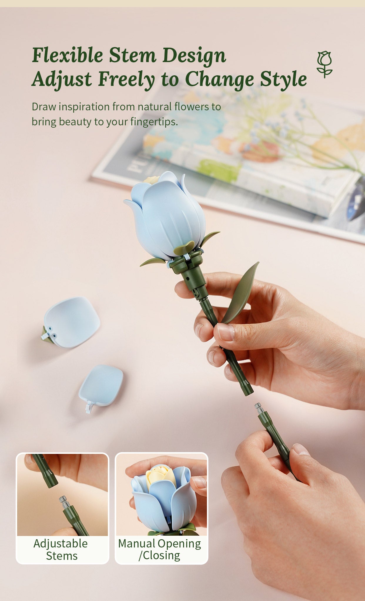 ROKR Single Flower Floral Art DIY 3D Puzzle - Mô Hình Lắp Ráp Gỗ 3D Hình Hoa - Rolife