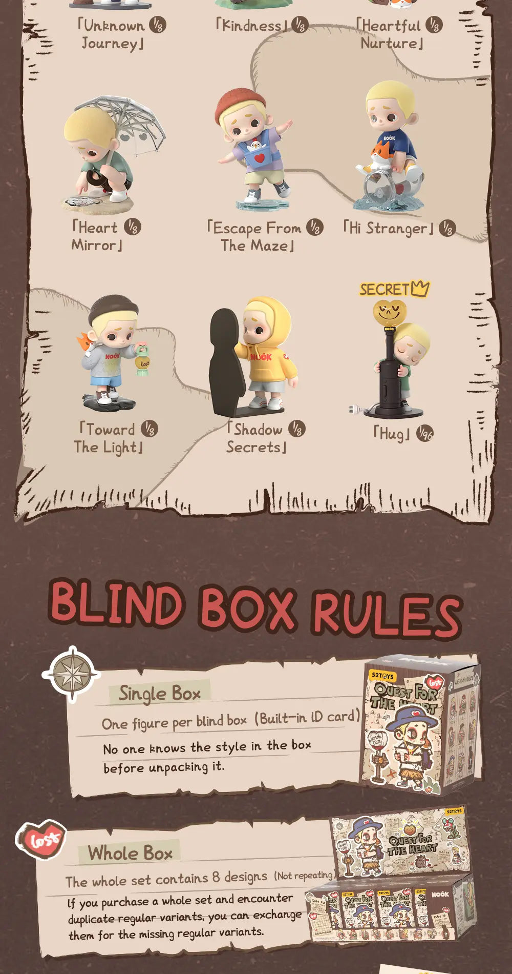 NOOK QUEST FOR THE HEART - Mô hình Blind Box Art Toy - 52TOYS