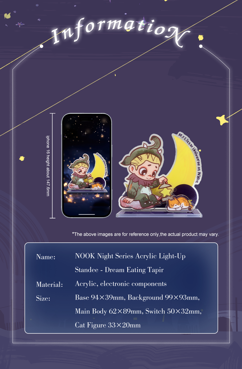 NOOK NIGHT SERIES ACRYLIC LIGHT-UP STANDEE - DREAM EATING TAPIR - Standee Acrylic Đèn LED Trang Trí - 52TOYS