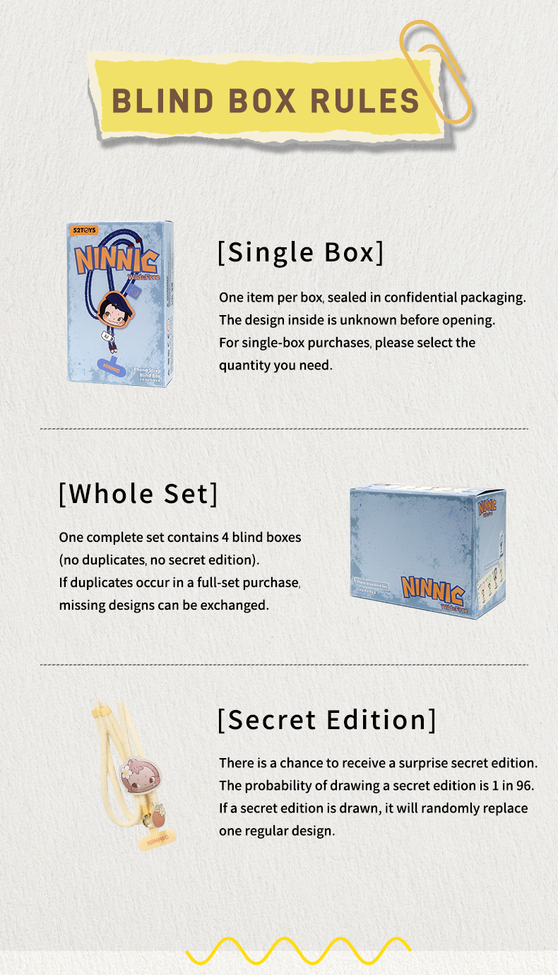 NINNIC WILD & FREE PHONE STRAP BLIND BOX - Dây Đeo Điện Thoại Blind Box - 52TOYS
