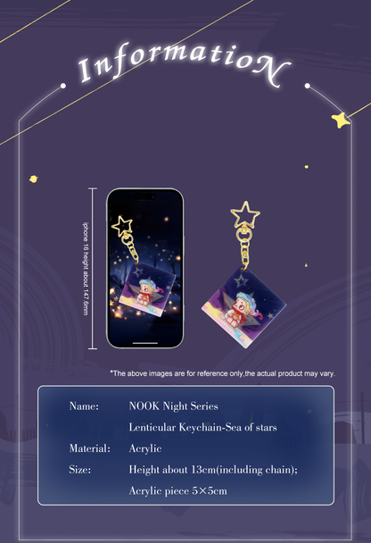 NOOK NIGHT SERIES LENTICULAR KEYCHAIN - SEA OF STARS - Móc khóa hiệu ứng 3D thấu kính - 52TOYS