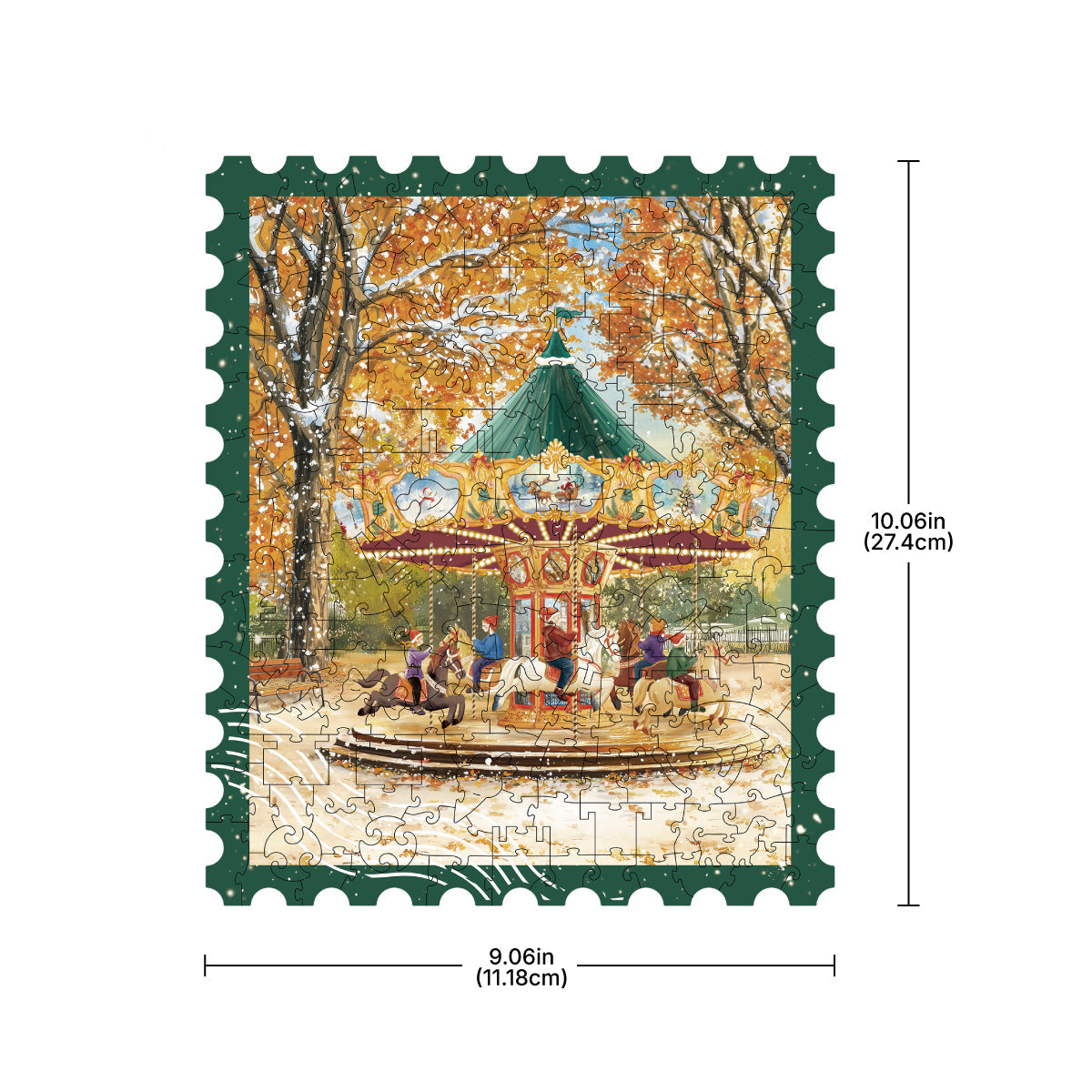 Rowood Golden Autumn Carousel Wooden Jigsaw Puzzle TA008 - Mô hình lắp ráp gỗ 3D Vòng quay ngựa gỗ - Rolife