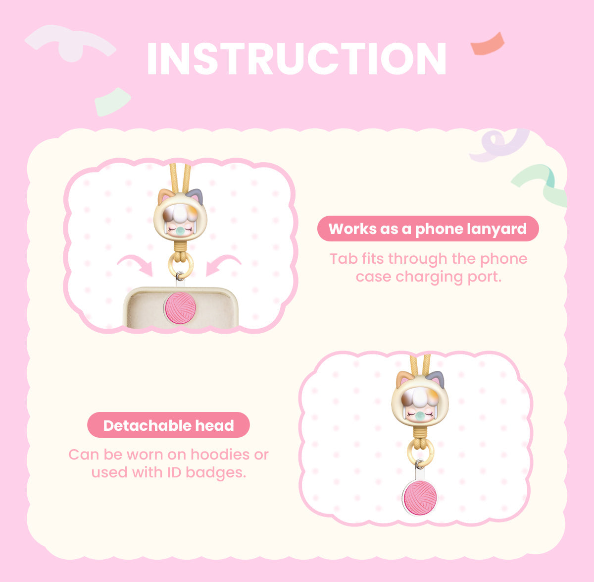 Rolife Baby Nanci Fluffy Party Phone Chain - Dây đeo điện thoại bông xù Blind Box - Rolife PZC05