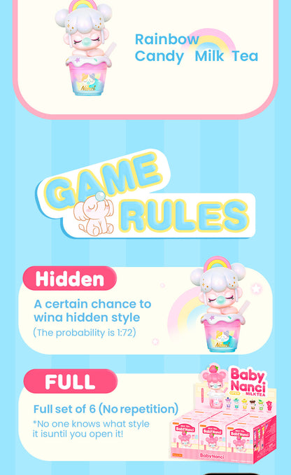 Rolife BabyNanci Surprise Figure Dolls - Milk Tea Series NDXX - Mô hình Blind Box trà sữa (Phát sáng) - Rolife