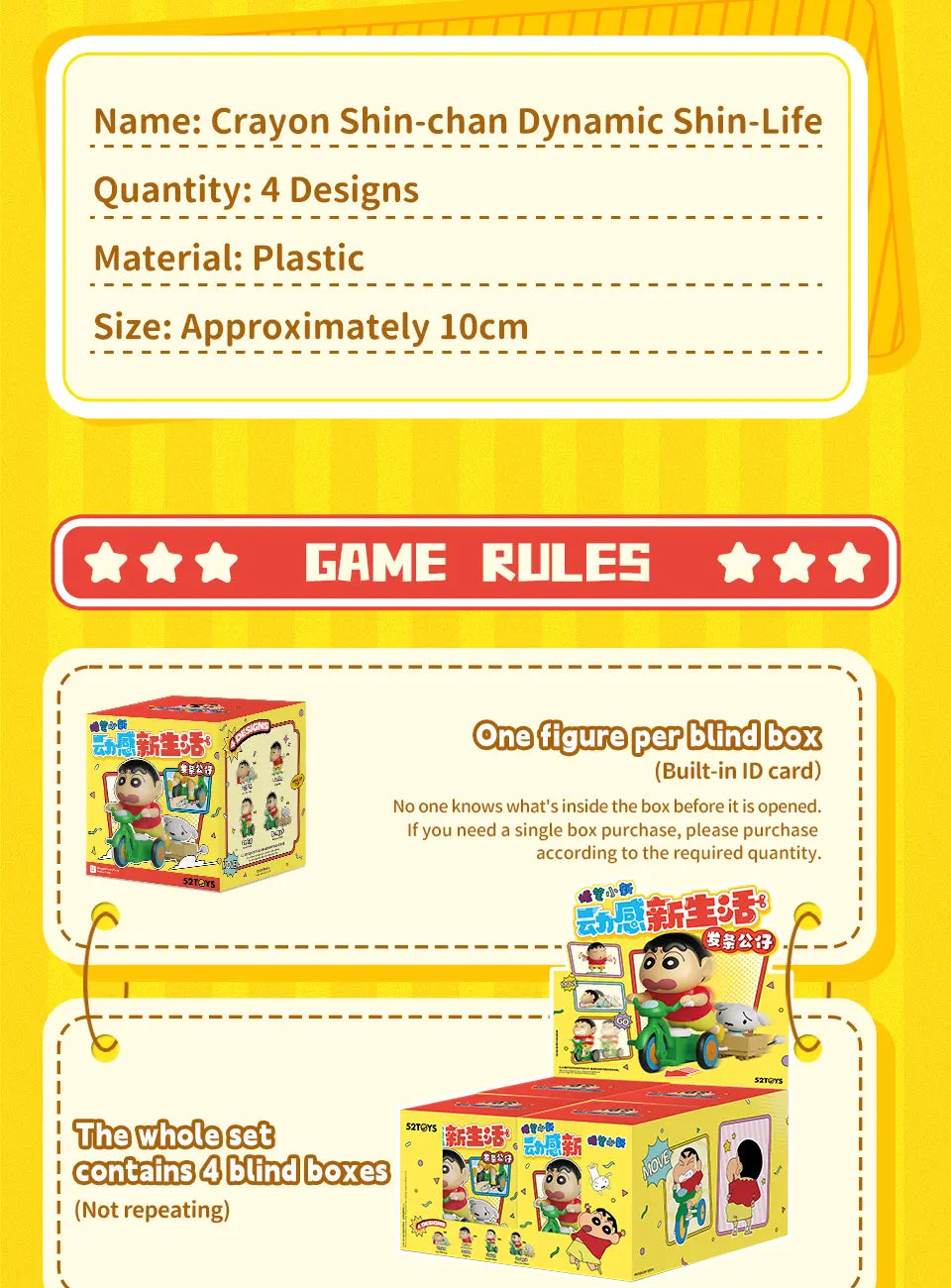 CRAYON SHINCHAN DYNAMIC SHIN-LIFE - Mô hình Blind Box Shin Cậu Bé Bút Chì - 52TOYS