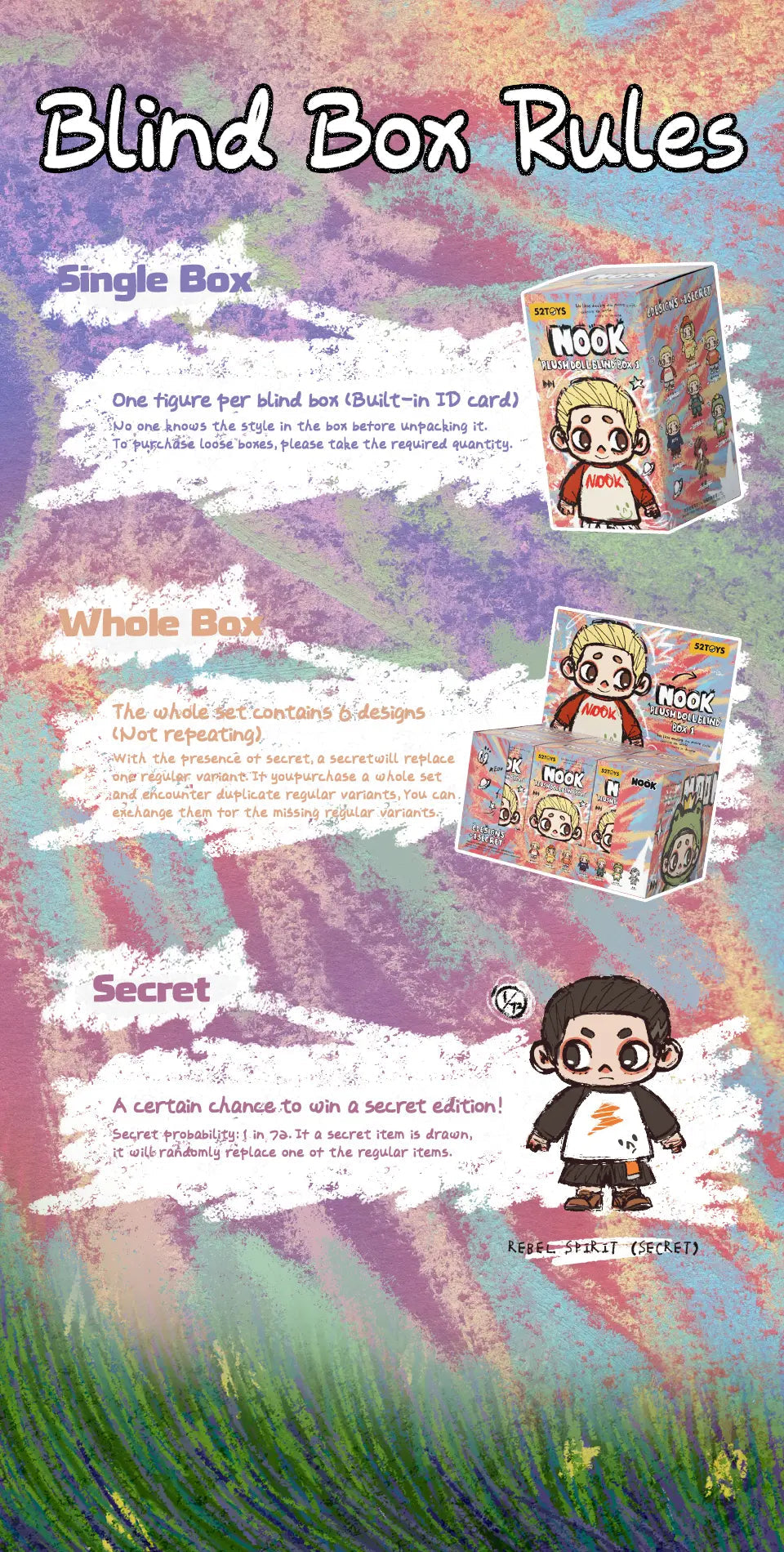 NOOK PLUSH DOLL BLIND BOX - Mô hình Búp bê bông Art Toy - 52TOYS