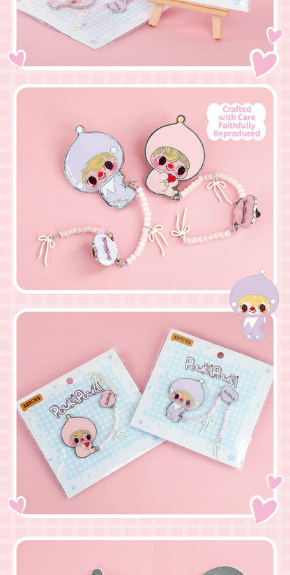 POUKA CHILDHOOD BUTTON PHONE CHARM - Móc treo điện thoại Art Toy Blind Box - 52TOYS