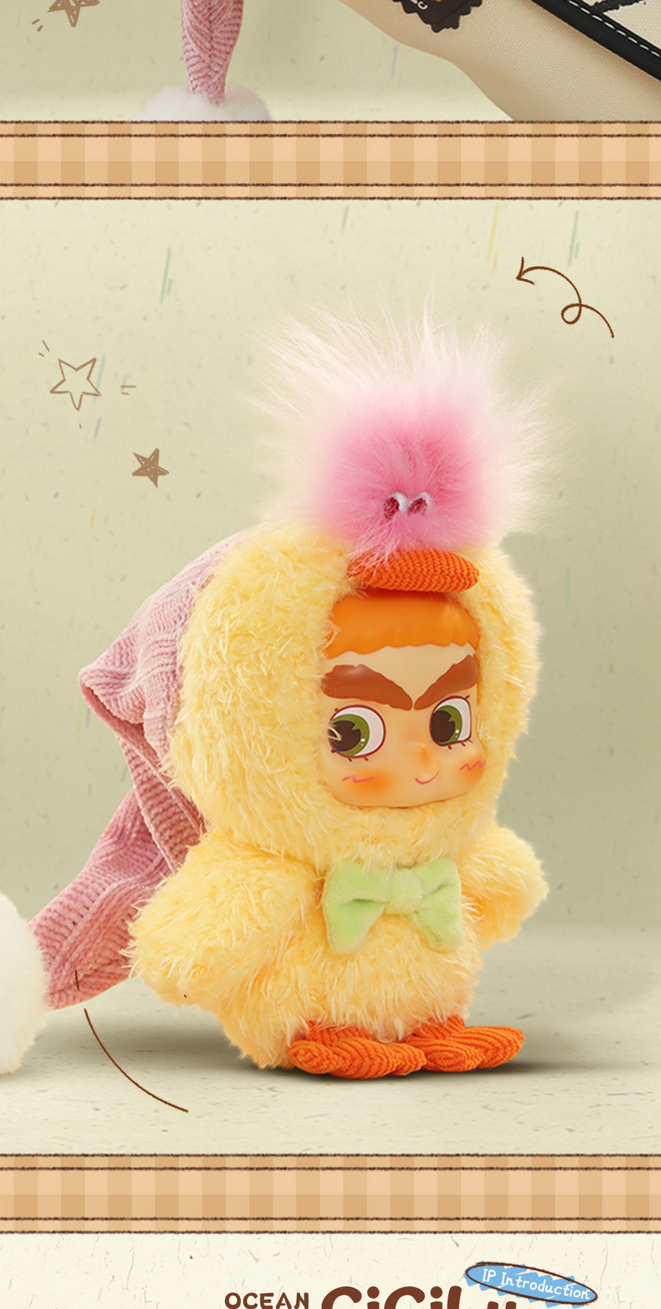 CICILU HUGGY DUCKY PLUSH KEYCHAIN - Móc khóa gấu bông Blind Box - 52TOYS