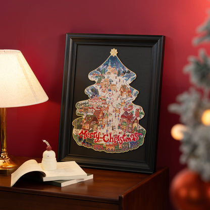 Rowood Christmas Town Wooden Jigsaw Puzzle TA007 - Xếp hình gỗ 3D trí tuệ - Rolife