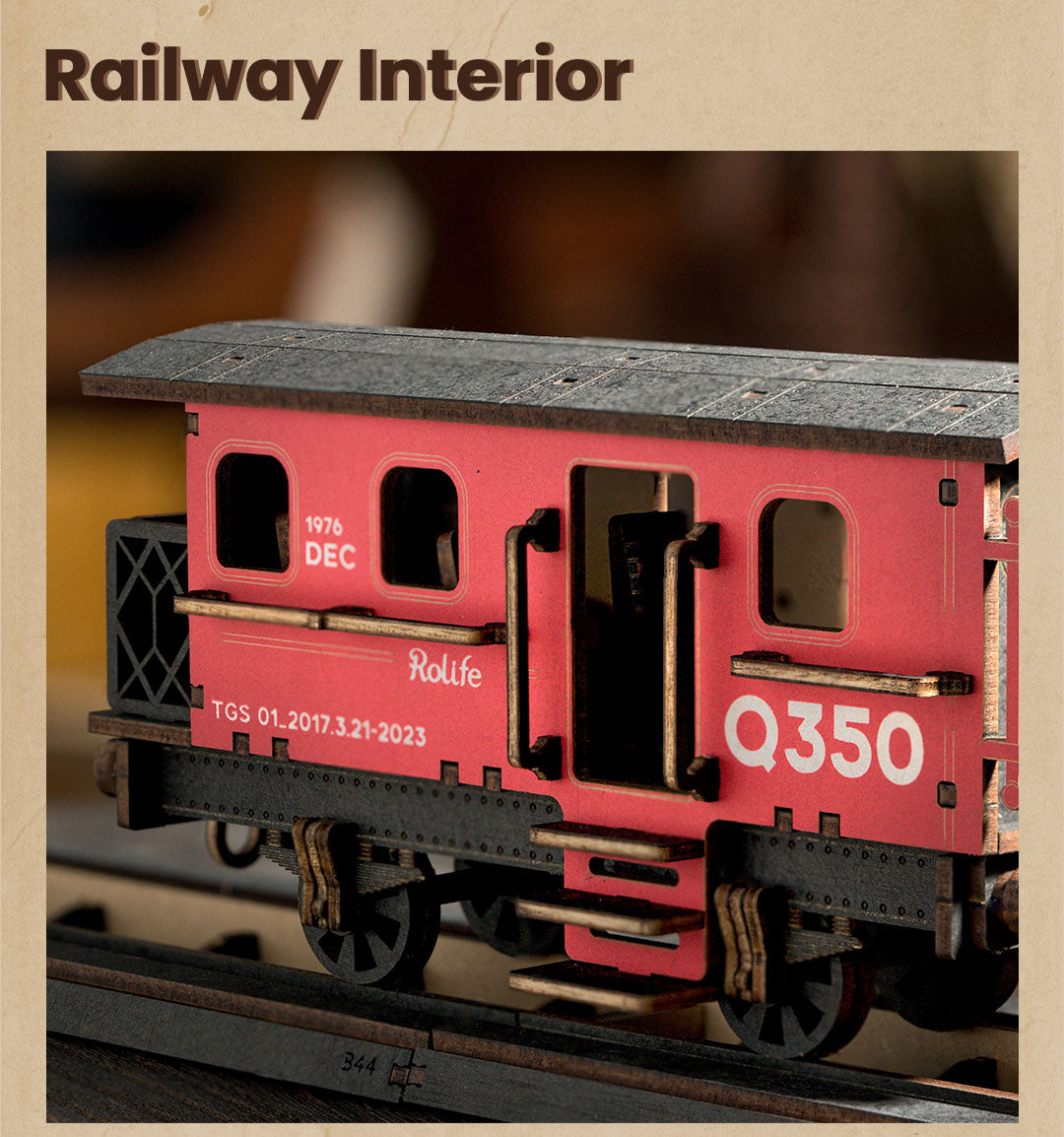 Rolife 3D Wooden Puzzle - Steam Journey TGS01 - Mô hình gỗ 3D đầu tàu hơi nước - Rolife