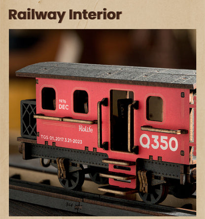 Rolife 3D Wooden Puzzle - Steam Journey TGS01 - Mô hình gỗ 3D đầu tàu hơi nước - Rolife