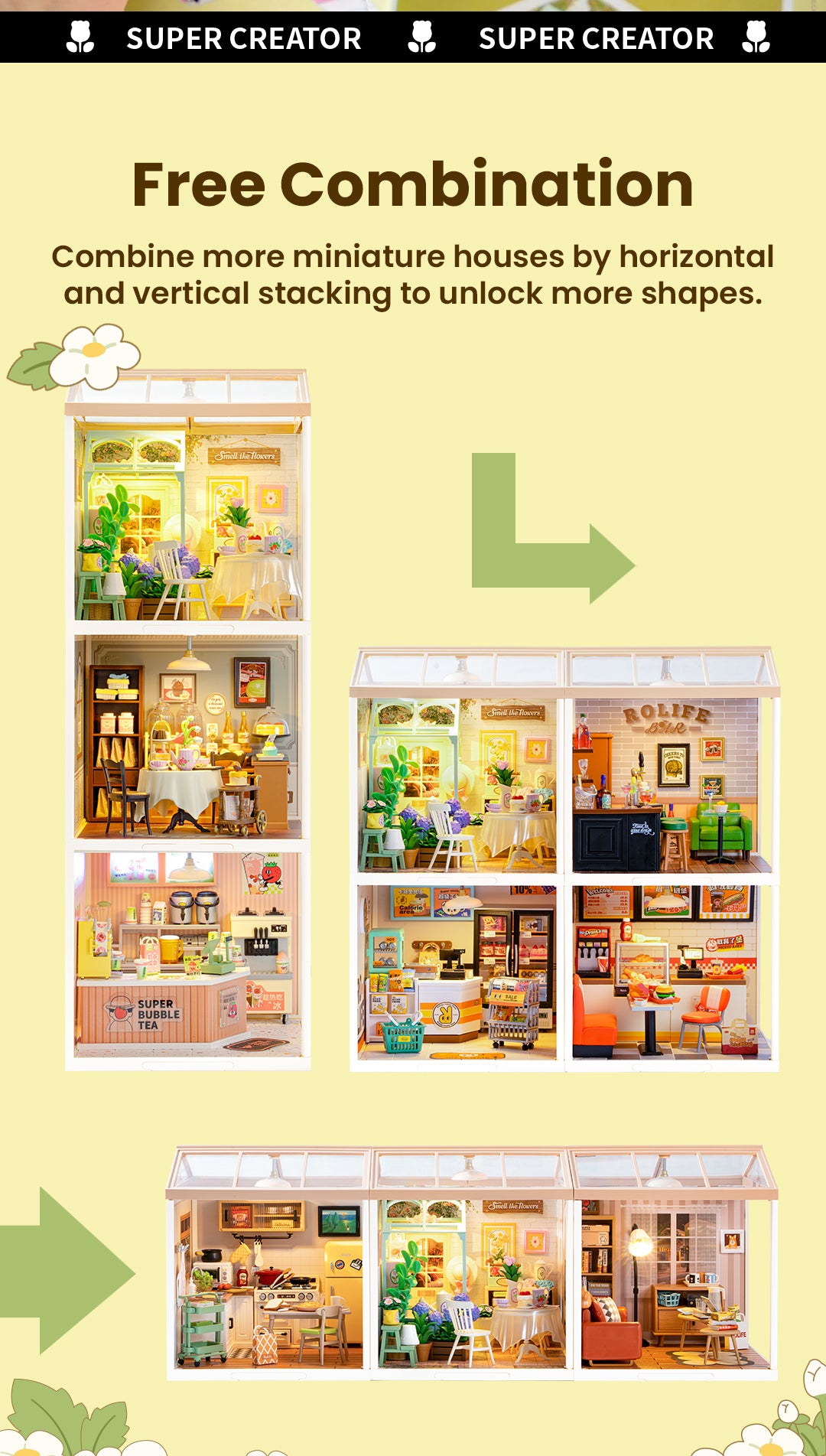 Rolife Blooming Tea Garden DW013B - Mô hình nhà mini lắp ghép nhựa - Super Creator Series