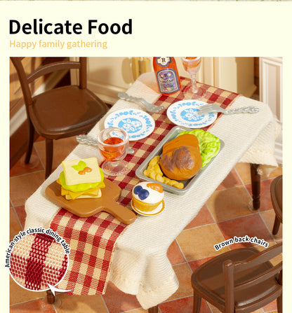 Rolife Warm Dining Room DW015B - Nhà mô hình mini lắp ráp - Super Creator Series