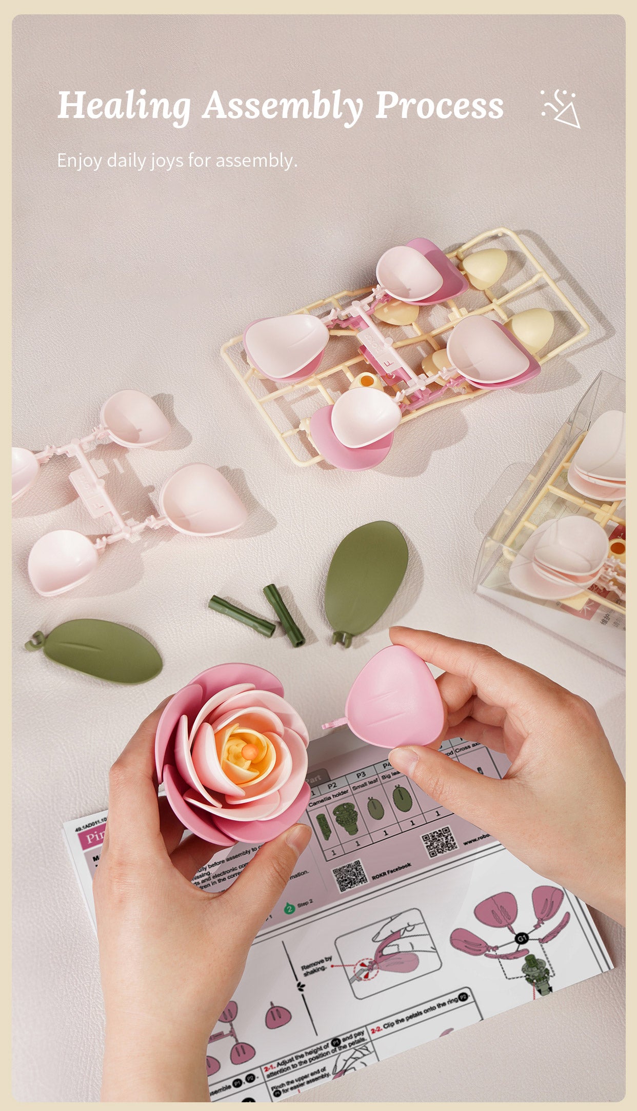 ROKR Single Flower Floral Art DIY 3D Puzzle - Mô Hình Lắp Ráp Gỗ 3D Hình Hoa - Rolife