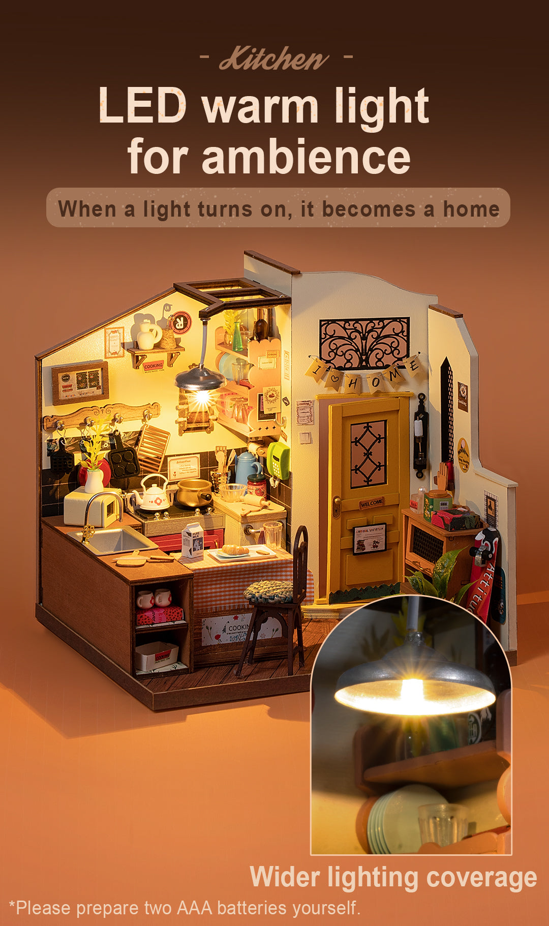 Rolife DIY Miniature House - Cozy Kitchen DG159 - Mô hình nhà gỗ tí hon DIY - Rolife DG159